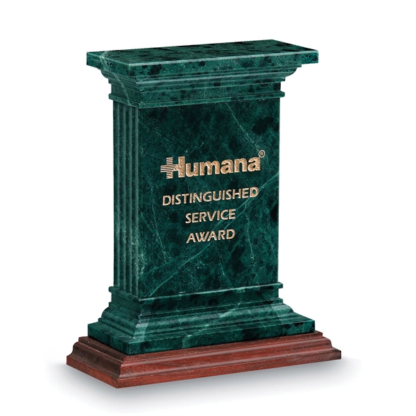 7.75" x 6" award made of green marble and walnut; includes... from ASI 62985 J. Charles