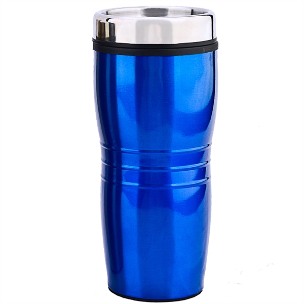 16 oz. stainless steel travel tumbler with double wall insulation, ribbed... from ASI 39820 Opusline (Benmex) / Opus Line