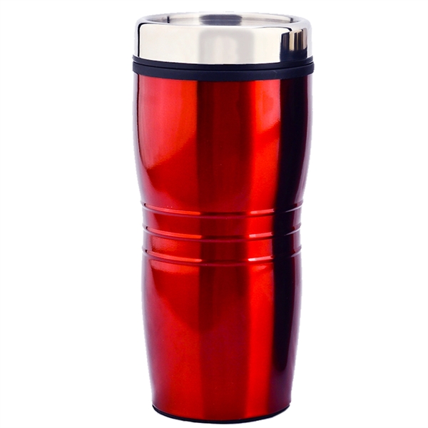 16 oz. stainless steel travel tumbler with double wall insulation, ribbed... from ASI 39820 Opusline (Benmex) / Opus Line