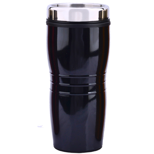 16 oz. stainless steel travel tumbler with double wall insulation, ribbed... from ASI 39820 Opusline (Benmex) / Opus Line