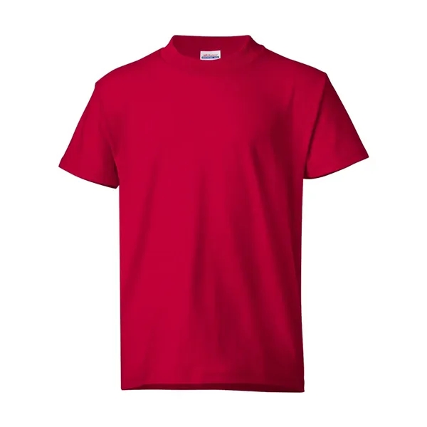 Youth-sized T-shirt made of cotton/poly with 5% recycled polyester from plastic... from ASI 84358 S&S Activewear
