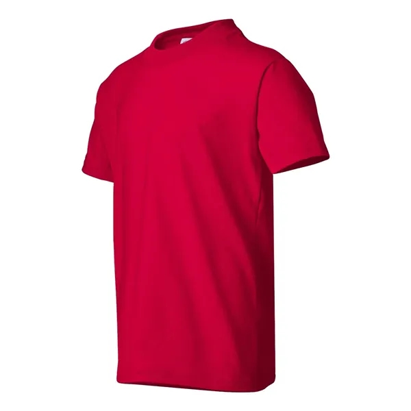 Youth-sized T-shirt made of cotton/poly with 5% recycled polyester from plastic... from ASI 84358 S&S Activewear