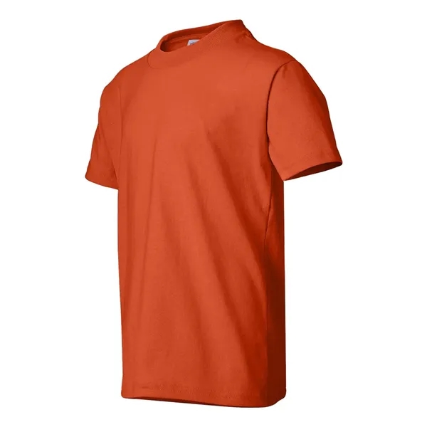 Youth-sized T-shirt made of cotton/poly with 5% recycled polyester from plastic... from ASI 84358 S&S Activewear