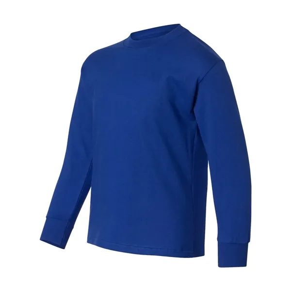 Long sleeve T-shirt for youth with lay flat collar, tag-free neck... from ASI 84358 S&S Activewear