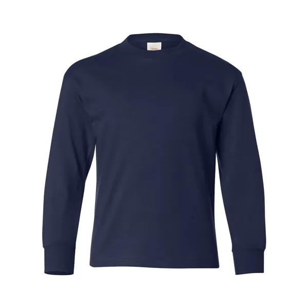Long sleeve T-shirt for youth with lay flat collar, tag-free neck... from ASI 84358 S&S Activewear