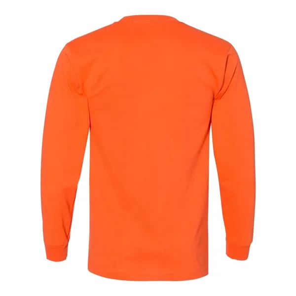 Adult USA made heavyweight 100% cotton long sleeve t-shirt with pocket.... from ASI 84358 S&S Activewear
