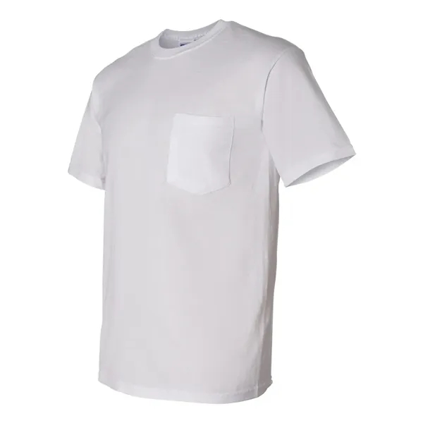 Cotton / polyester T-shirt with a pocket and moisture-wicking properties.... from ASI 84358 S&S Activewear