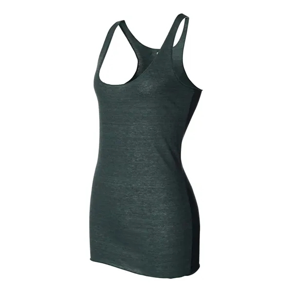 Women's tri-blend racerback tank top with overlock hem on neck. Blank... from ASI 84358 S&S Activewear