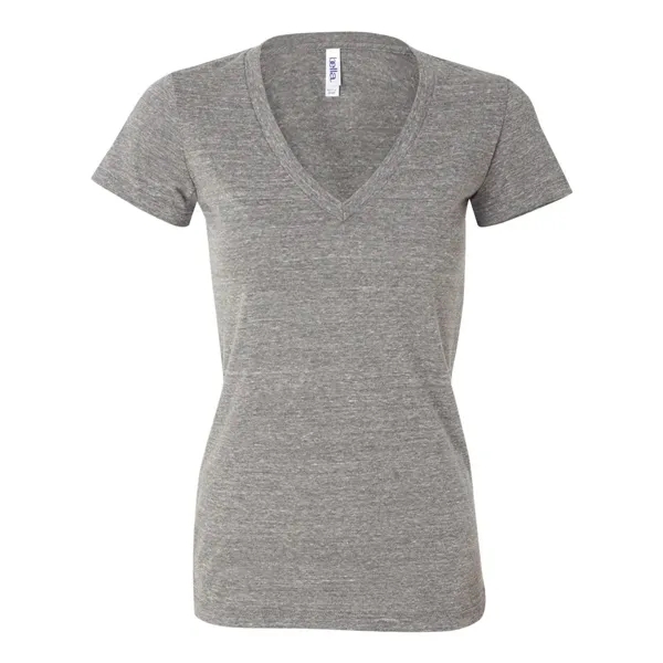 Women's triblend deep v-neck t-shirt with long and lean silhouette. Blank... from ASI 84358 S&S Activewear
