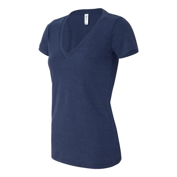 Women's triblend deep v-neck t-shirt with long and lean silhouette. Blank... from ASI 84358 S&S Activewear