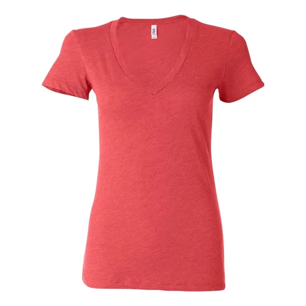 Women's triblend deep v-neck t-shirt with long and lean silhouette. Blank... from ASI 84358 S&S Activewear