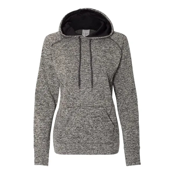 J. America Women's Cosmic Poly Fleece Contrast Hooded Pullover Sweatshirt, blank.... from ASI 84358 S&S Activewear