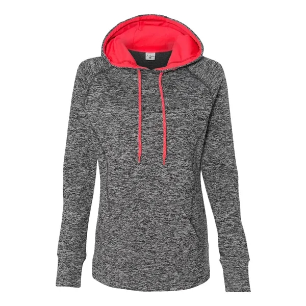J. America Women's Cosmic Poly Fleece Contrast Hooded Pullover Sweatshirt, blank.... from ASI 84358 S&S Activewear