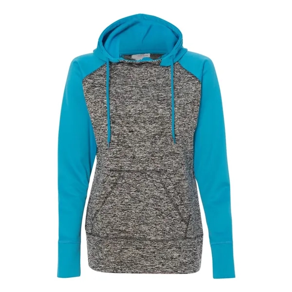 Women's fleece pullover sweatshirt with fleck body and contrast hood and... from ASI 84358 S&S Activewear