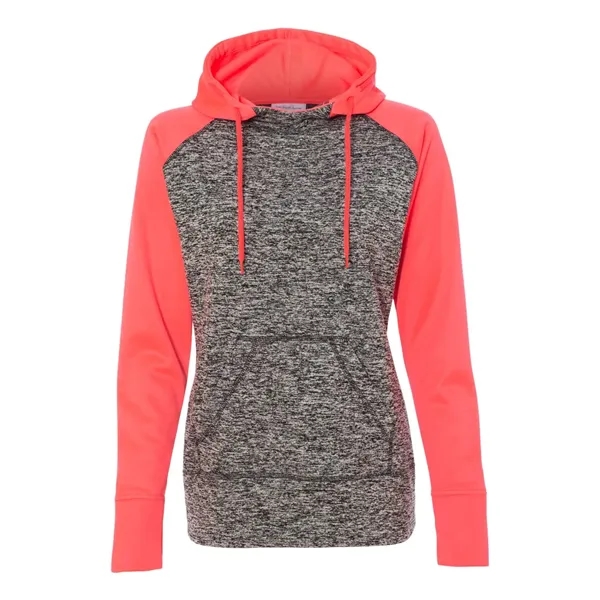 Women's fleece pullover sweatshirt with fleck body and contrast hood and... from ASI 84358 S&S Activewear