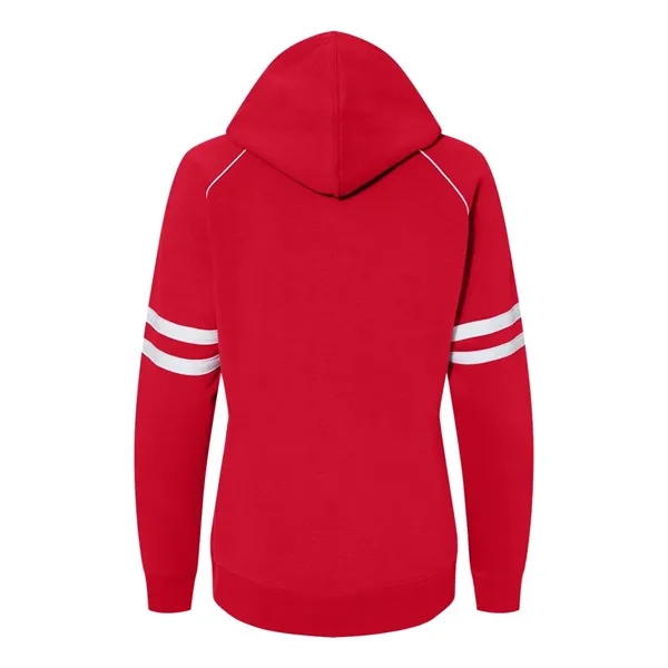 J. America Women's Varsity Fleece Piped Hooded Sweatshirt... from ASI 84358 S&S Activewear