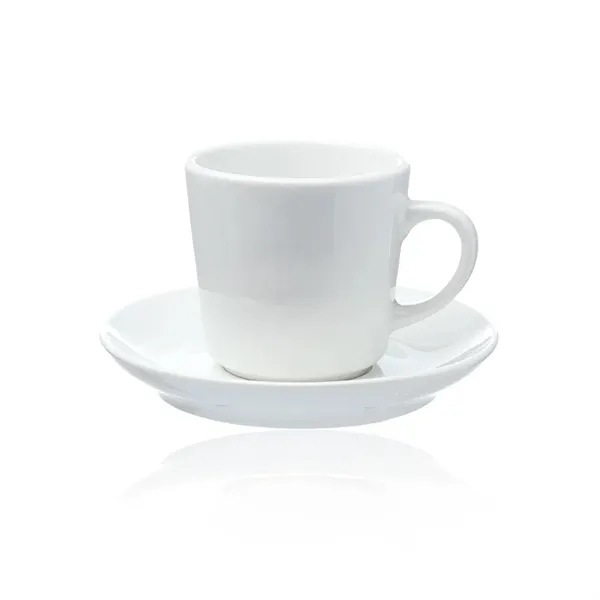 7.5 oz. ceramic mug and saucer set with customization.... from ASI 39552 BEL Promo