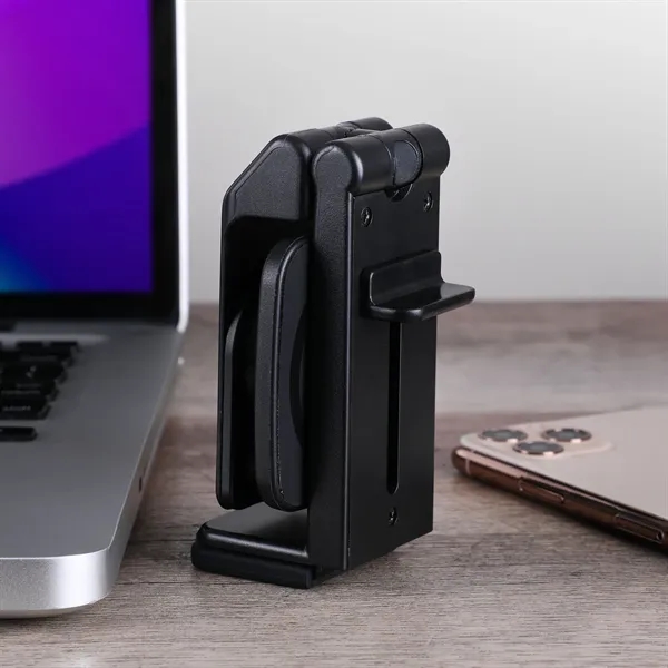 Clamp-style magnetic phone holder with pivoting head adjusts to any angle... from ASI 61966 HPG / HandStands HPG Gold