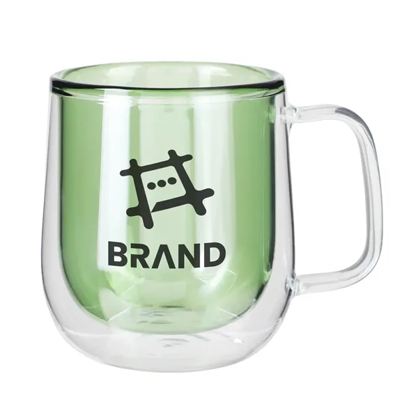 8.4 oz. double-walled glass mug with vibrant colored interior and modern... from ASI 61966 HPG / Best Promotions USA