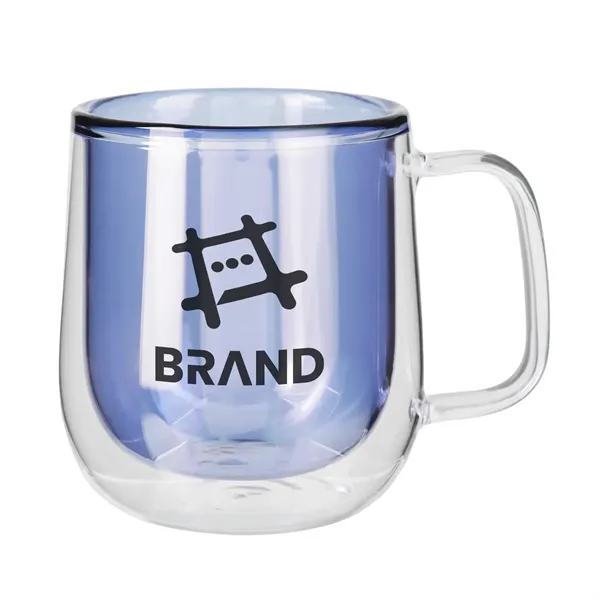 8.4 oz. double-walled glass mug with vibrant colored interior and modern... from ASI 61966 HPG / Best Promotions USA