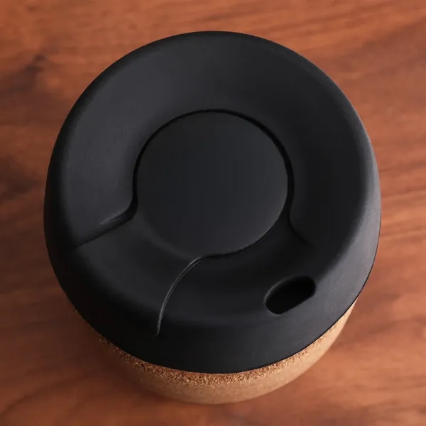 11.8 oz. glass coffee mug with removable cork sleeve and silicone... from ASI 61966 HPG / Best Promotions USA