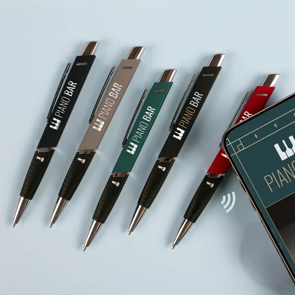 A recycled aluminum pen with NFC tech that links users directly... from ASI 61966 HPG / Hub Pen