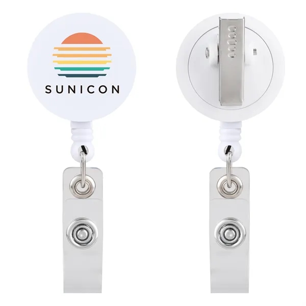 Retractable round swivel badge reel with alligator clip.... from ASI 61966 HPG / Beacon Promotions