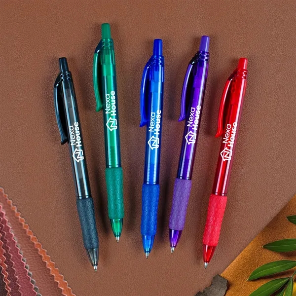 Translucent pen with an ergonomic grip and smooth-flowing hybrid ink for... from ASI 61966 HPG / Hub Pen