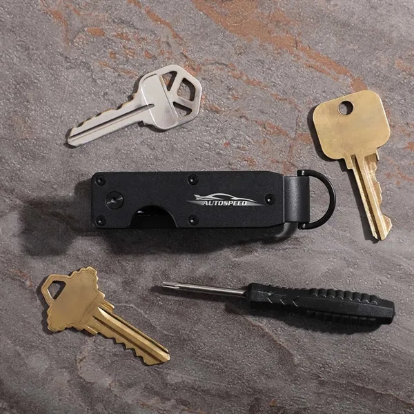 Aluminum key organizer holds 2-6 keys in a compact, jingle-free design... from ASI 61966 HPG / HandStands HPG Gold