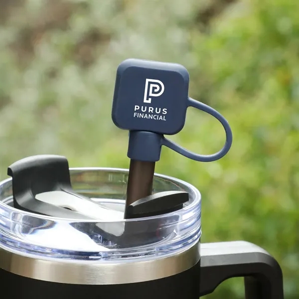 Flexible square silicone straw topper keeps drinks covered, clean, and perfect... from ASI 61966 HPG / Best Promotions USA