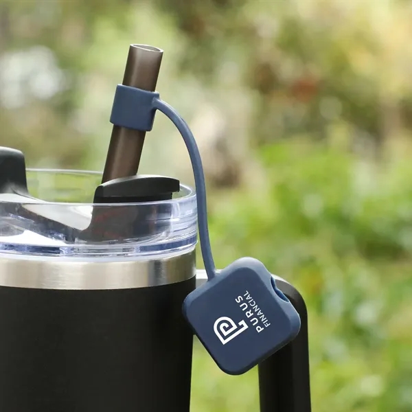 Flexible square silicone straw topper keeps drinks covered, clean, and perfect... from ASI 61966 HPG / Best Promotions USA