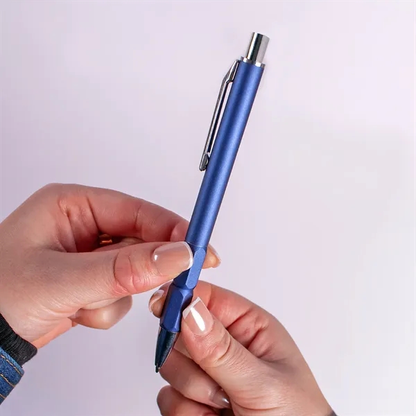 A recycled aluminum executive pen with movable hexagonal stones for a... from ASI 61966 HPG / Hub Pen