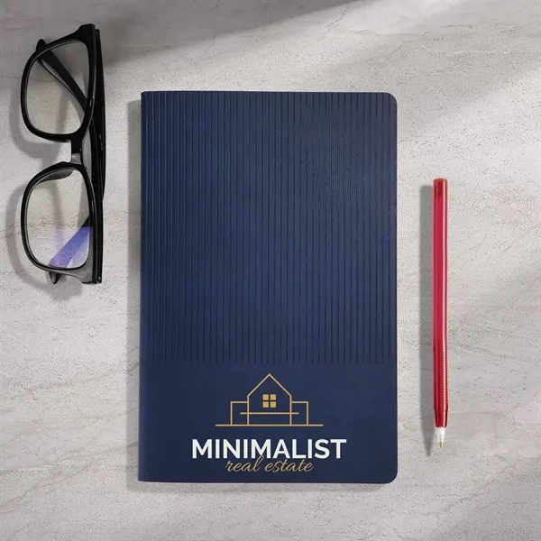 Round, spinal-bound notebook with textured cover lays completely flat for effortless... from ASI 61966 HPG / HandStands HPG Gold