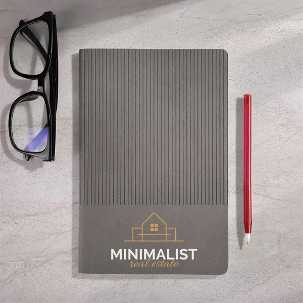 Round, spinal-bound notebook with textured cover lays completely flat for effortless... from ASI 61966 HPG / HandStands HPG Gold