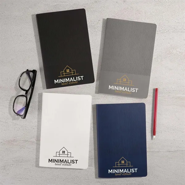 Round, spinal-bound notebook with textured cover lays completely flat for effortless... from ASI 61966 HPG / HandStands HPG Gold