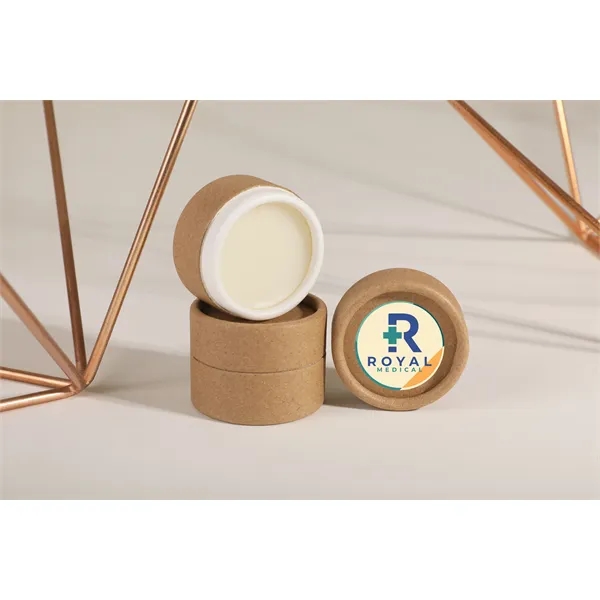 Recyclable kraft paper tin filled with 10 grams of all-natural lip... from ASI 61966 HPG / Mixie