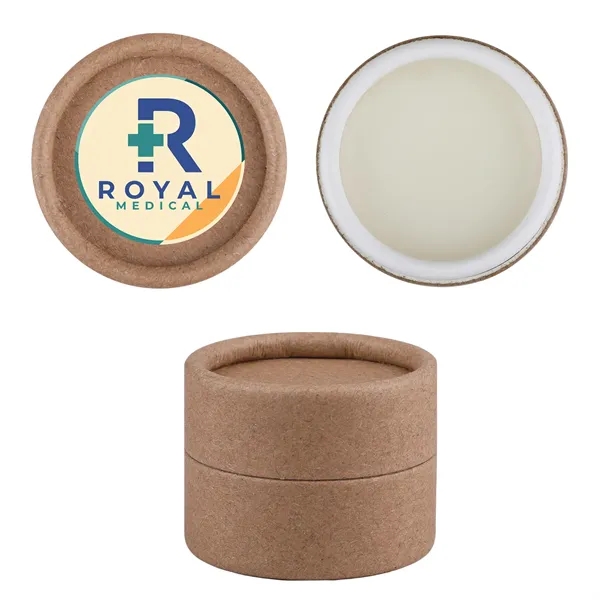 Recyclable kraft paper tin filled with 10 grams of all-natural lip... from ASI 61966 HPG / Mixie