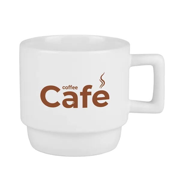 11 oz. ceramic stacking mug with matte finish and squared handle,... from ASI 61966 HPG / Best Promotions USA