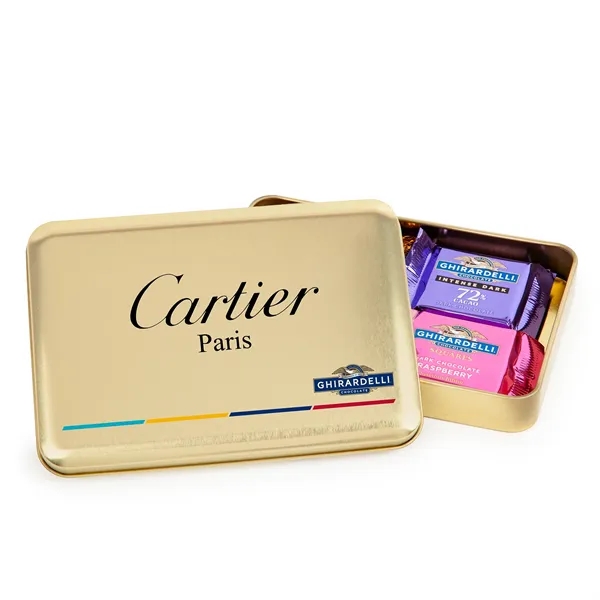 Gift Tin with Ghirardelli Chocolate Squares... from ASI 44900 NC Custom (CI/Lanco) / Chocolate Inn