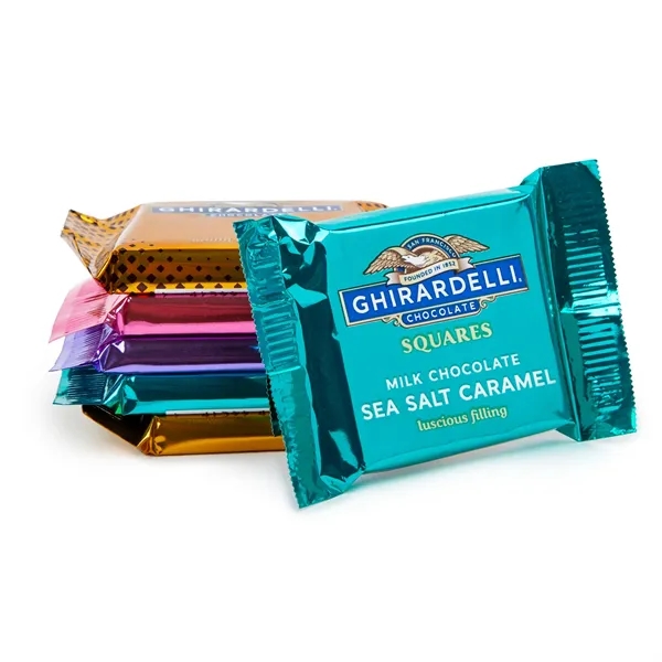 Round Gift Tin with Ghirardelli Chocolate Squares... from ASI 44900 NC Custom (CI/Lanco) / Chocolate Inn