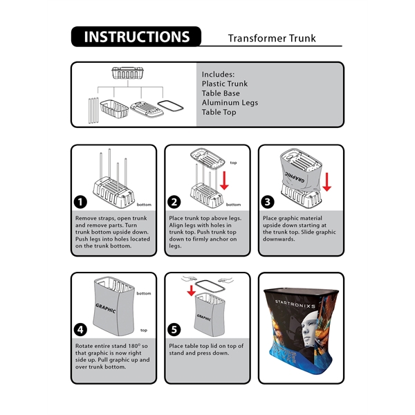 Traveling Trunk Table Stand replacement stretch polyester banner... from ASI 80228 Quinn
