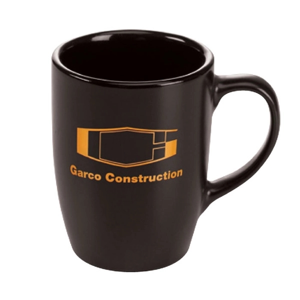 12 oz. black matte ceramic mug with two-tone pattern... from ASI 40261 Berney-Karp Inc / Creative Source