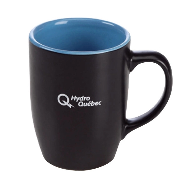12 oz. black matte ceramic mug with two-tone pattern... from ASI 40261 Berney-Karp Inc / Creative Source