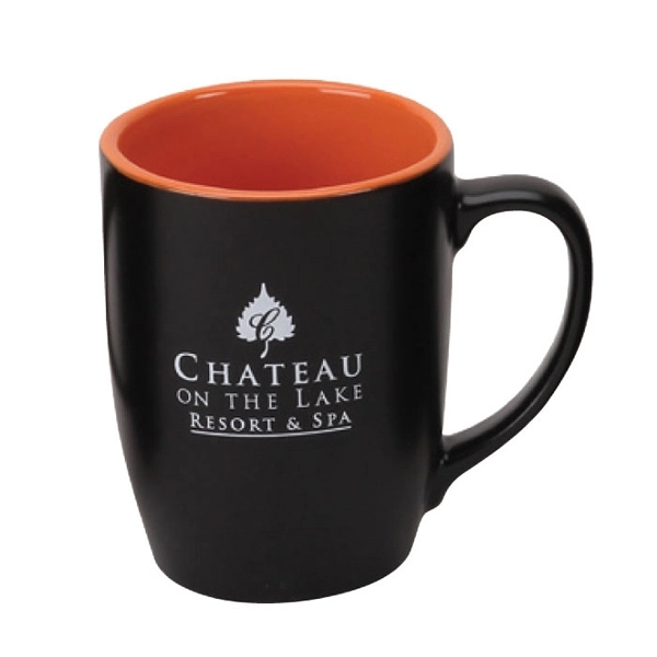 12 oz. black matte ceramic mug with two-tone pattern... from ASI 40261 Berney-Karp Inc / Creative Source
