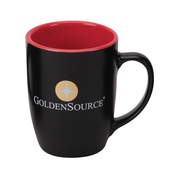 12 oz. black matte ceramic mug with two-tone pattern... from ASI 40261 Berney-Karp Inc / Creative Source