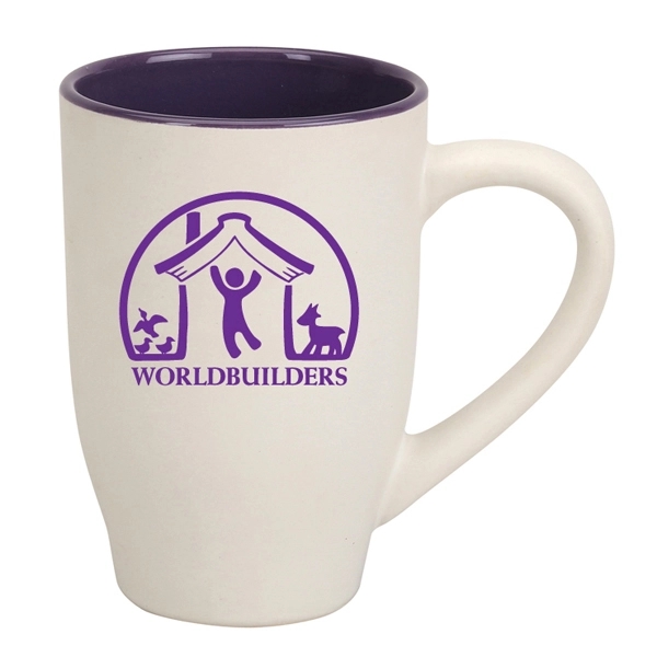 20 oz. two-tone/white matte ceramic mug.... from ASI 40261 Berney-Karp Inc / Creative Source
