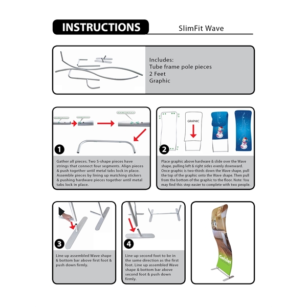 SlimFit Wave replacement stretch polyester banner... from ASI 80228 Quinn