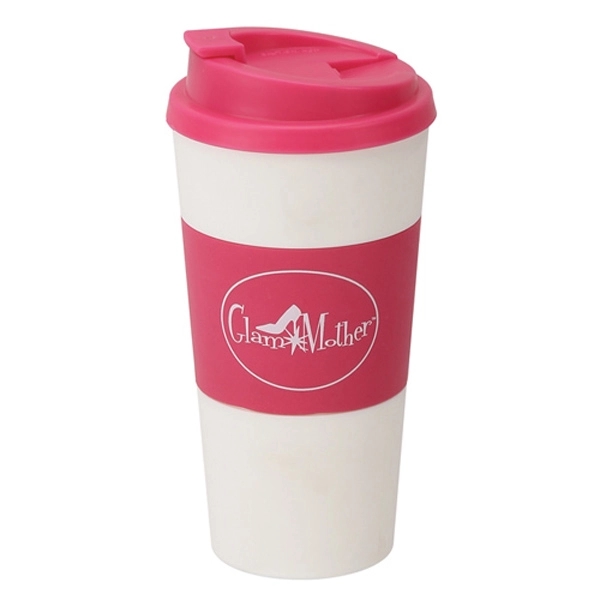 16 oz. double wall plastic tumbler with spill resistant click close... from ASI 40261 Berney-Karp Inc / Creative Source