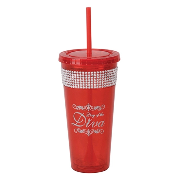 20 oz. acrylic tumbler with bling strip, 2 in 1 propeller... from ASI 40261 Berney-Karp Inc / Creative Source