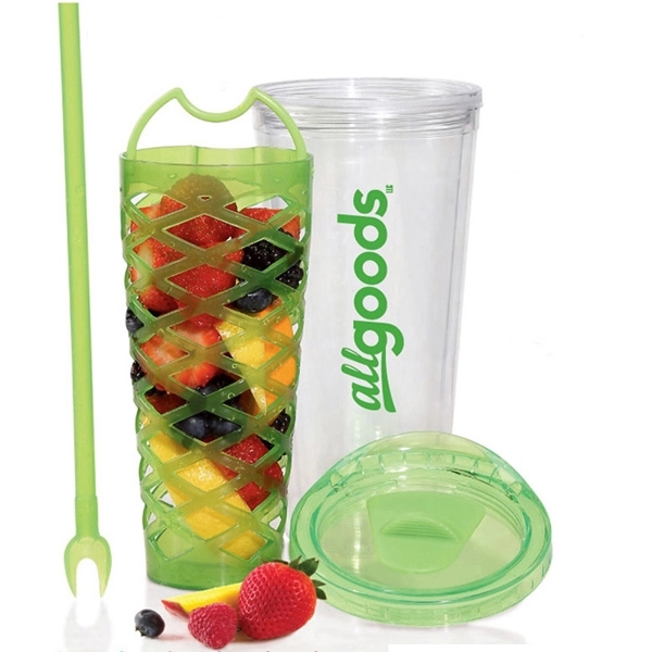 20 oz. infuser with inner fruit basket and fork straw.... from ASI 40261 Berney-Karp Inc / Creative Source